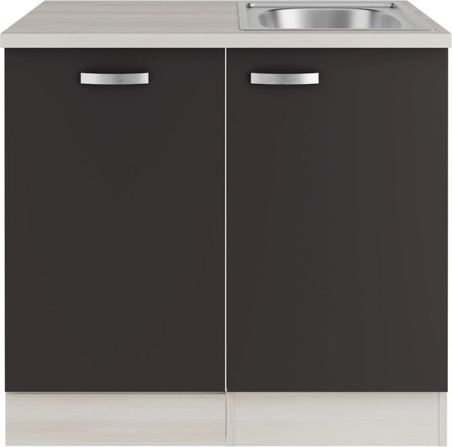 OPTIFIT Faro220 Küchen-Spülenschrank-Set in Anthrazit mit modernem Design und mattem Finish - Bild 1