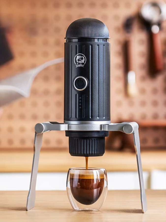 Faltbarer Kaffee-Tropfhalter aus Aluminiumlegierung für iCafilas elektrische tragbare Espresso-Kaffeemaschinen in Silber oder Weiß - Bild 5