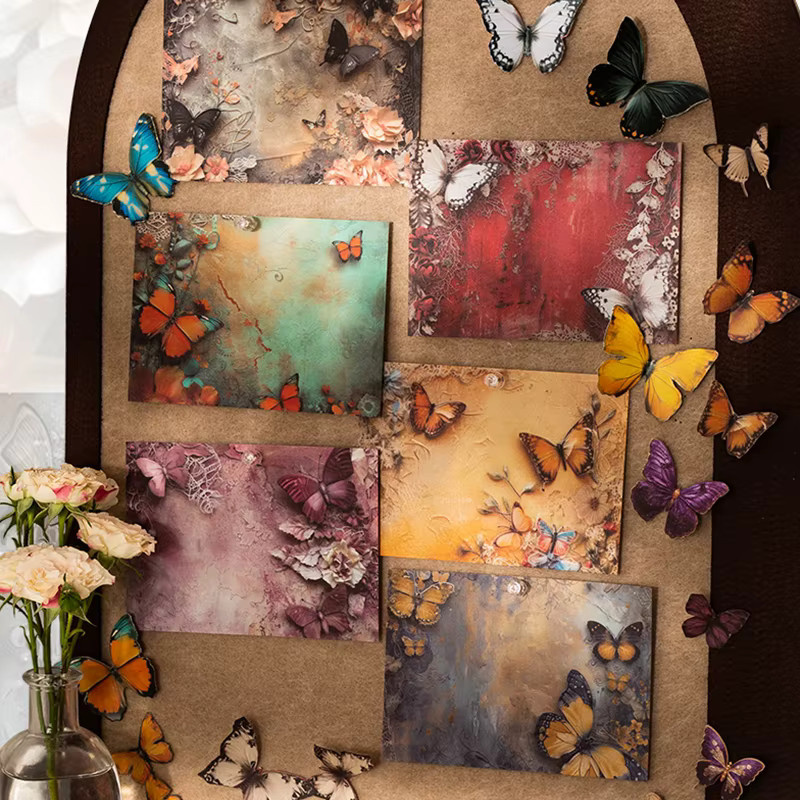 30 Blatt buntes Bastelpapier mit Schmetterlingsmuster für dein DIY-Tagebuch in Mehrfarbig - Bild 1