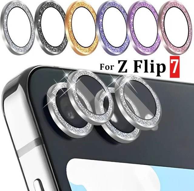Bling Tiny Diamond Alloy Kameraglas-Schutz für Samsung Galaxy Z Flip 7 6 5 4 3 Multicolour - Bild 1