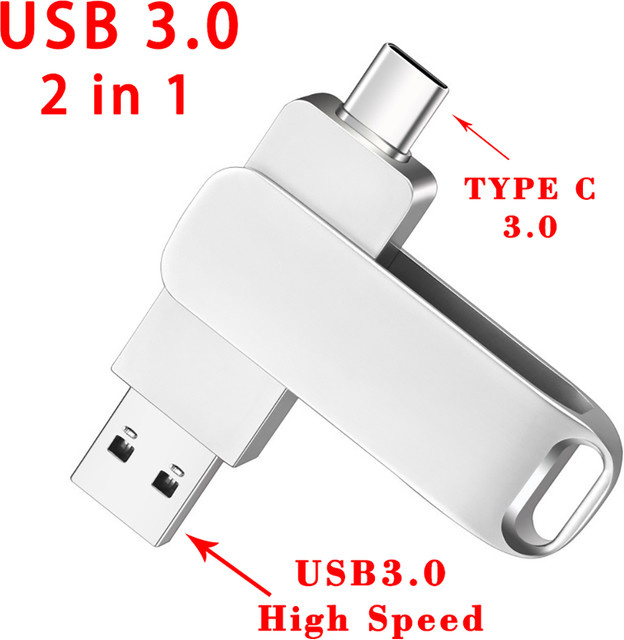 JASTER 2-in-1 USB-C auf USB 3.0 Flash-Laufwerk Silber - Bild 1