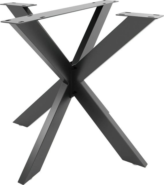 DELUKE Tischgestell KRYT aus Metall in Schwarz Matt für Esstisch oder Schreibtisch, H x B x T: 71 x 85 x 85 cm - Bild 1