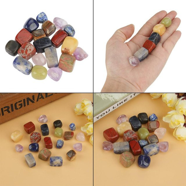 Natürliche Mini Quarz Kristallstein Gesteinschips in Beige und Multicolour, 100g - Bild 1