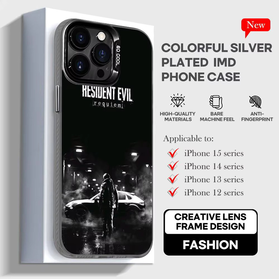 Resident Evil Requiem Handyhülle für iPhone 17 16 15 14 13 12 11 Pro Max in Schwarz und Silber - Bild 1
