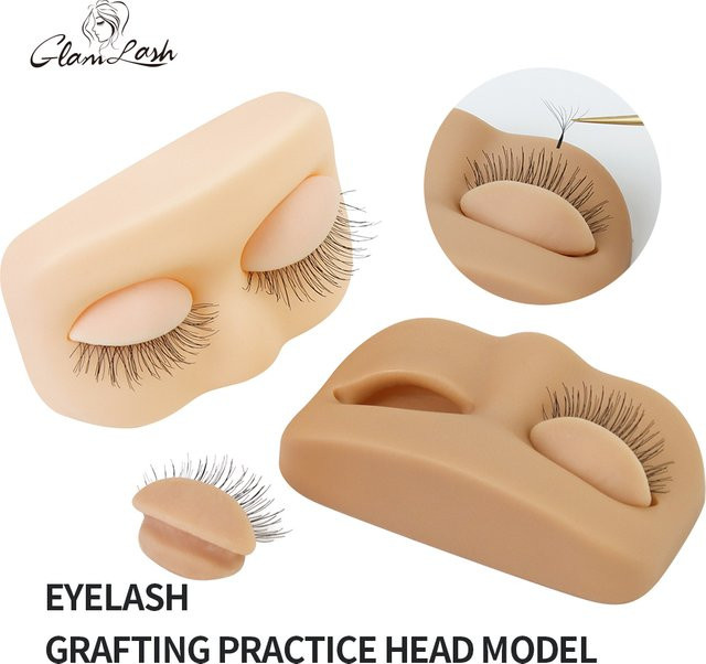 GLAMLASH Mini Lash Flat Model Trainingskopf, mit abnehmbaren Ersatz-Augenlidern - Bild 1