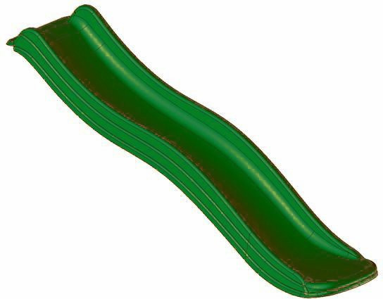 Intergard Wellenrutsche mit Sprühfunktion aus HDPE-Kunststoff, grün, Höhe: 175 cm - Bild 1