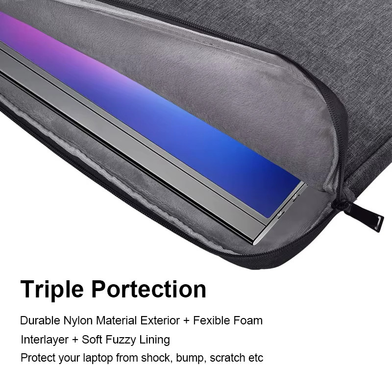 Wasserdichte Laptop-Hülle Handtasche von rilibegan in Grau für Macbook Pro Air, Lenovo, ASUS und Xiaomi - Bild 3