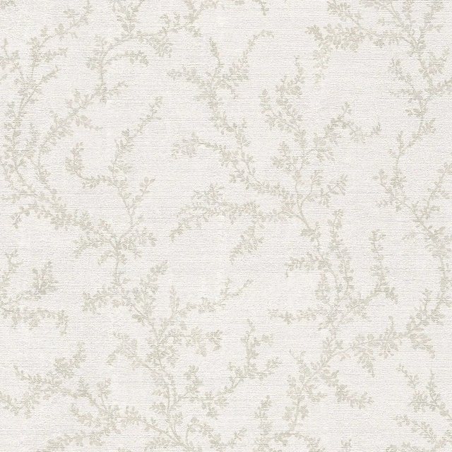 PROFHOME Florale Vlies Tapete in Grau und Creme-Weiß, Matt, B: 0,53 m x L: 10,05 m - Bild 1