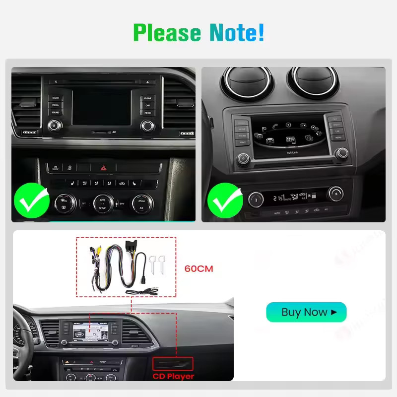 Junsun 7-Zoll Autoradio für Seat Leon MK3 5F 2012–2020 mit Wireless CarPlay, Android Auto und 4G Mobilfunk, Schwarz - Bild 2