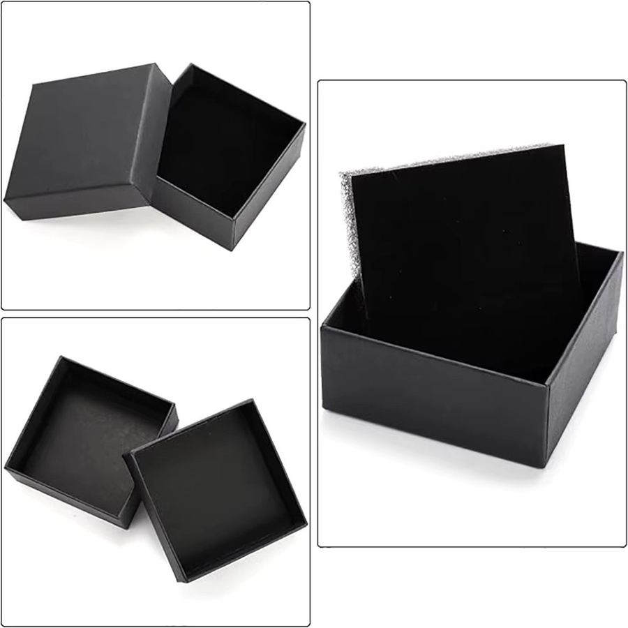 TANANTA Schmuckbox aus schwarzem Kraftpapier für Ringe, Ohrringe und Halsketten - Bild 3