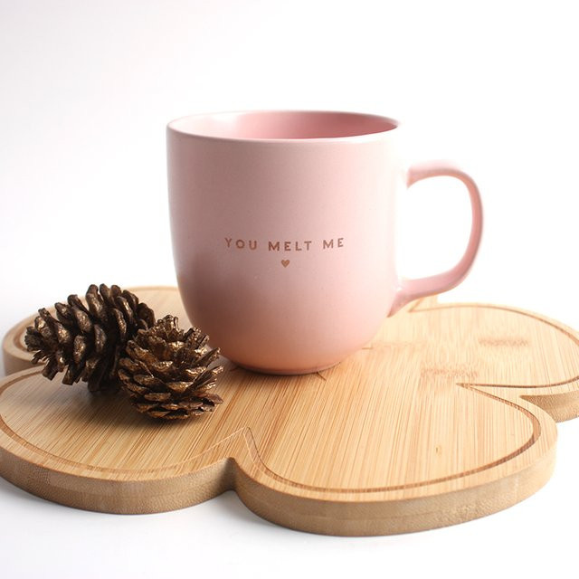 SILVER BOX Keramiktasse in Pink, umweltfreundlicher Kaffeebecher mit Griff, 12 Unzen - Bild 1