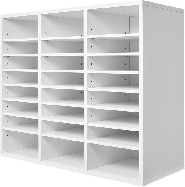 Holz-Literatur-Organizer von Buying Solutions, MB mit 24 Fächern und verstellbaren Regalen in Weiß - Bild 1