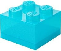 LEGO Storage Brick 4 Aufbewahrungsbox mit Deckel in Hellblau und Transparent mit Glitter-Effekt - Bild 1