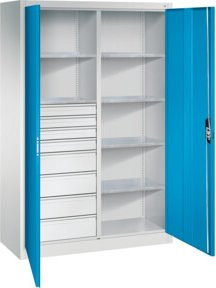 C+P Werkzeugschrank Acurado mit Schubladen und Türen, grau/blau, B/T/H: 195 x 120 x 50 cm - Bild 1