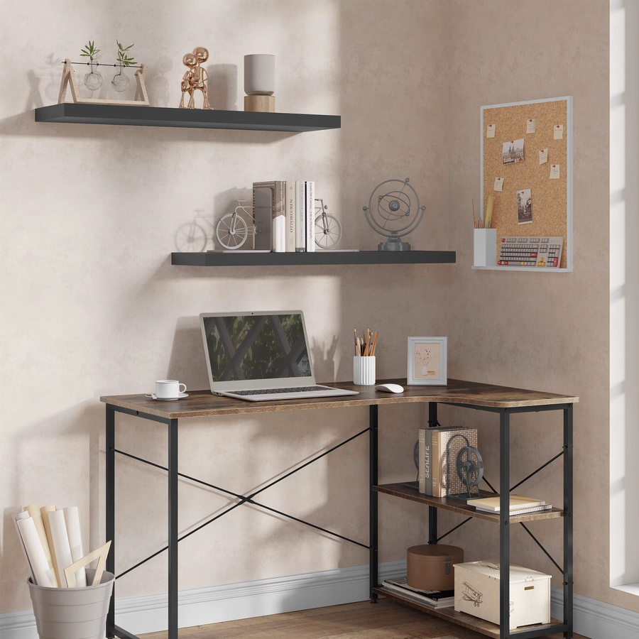 WOLTU Wandmontiertes Lagerregal aus Holz für Küche und Wohnzimmer, Schwimmendes Bücherregal und CD-Regal in Matt-Optik - Bild 3