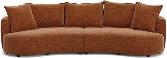 Maison Céphy Sofa Ceprano in Terracotta mit Chenille-Stoff, Breite: 296 cm - Bild 1