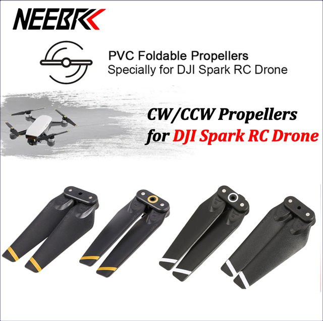 NEEBRC Faltbare Propeller CW/CCW Set für DJI Spark Quadcopter in Schwarz und Gold - Bild 1