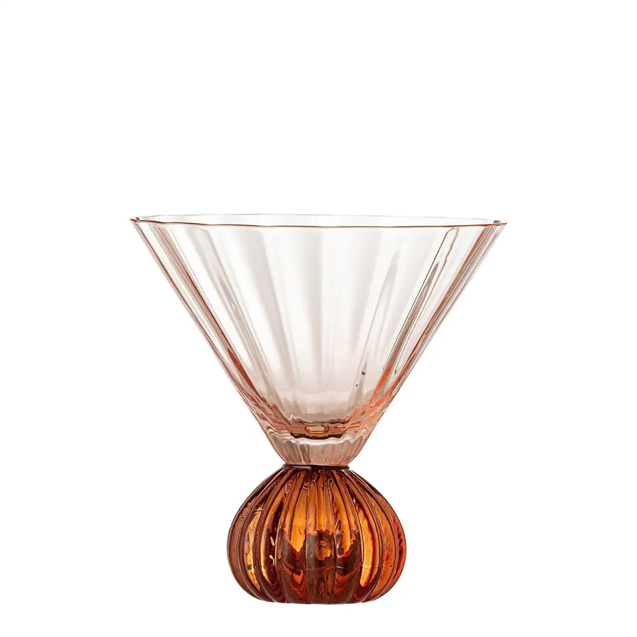 Bloomingville Cocktailglas aus Glas in Rosa mit Taurin-Motiv - Bild 1