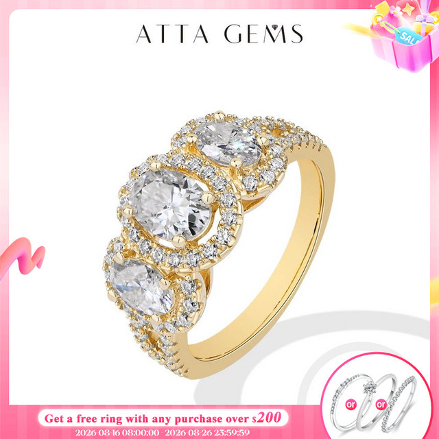 ATTAGEM Ringe, 925 Silber, Moissanit, Damen - Bild 1
