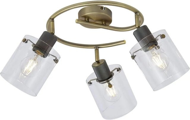 QAZQA Design Deckenstrahler Domo in Bronze mit rundem Glas und 3 Leuchten, dimmbar, modern - Bild 1