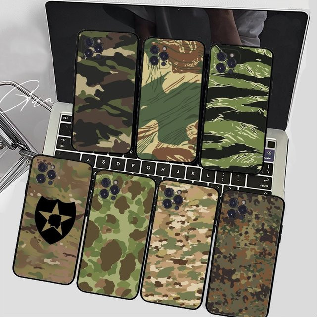 Moetch Silikon Handyhülle im Camouflage Militär-Look für iPhone 15 14 13 12 11 Pro Max XR XS Softcase in Multicolour - Bild 1