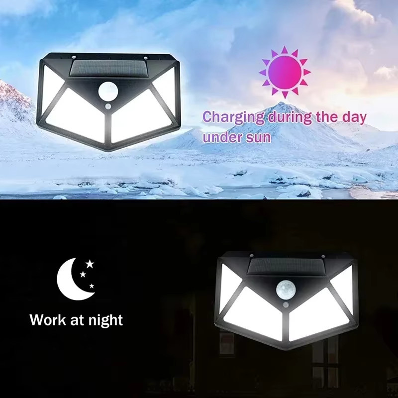 NEWBIRTH Solar-Wandleuchte mit 100 LED und Bewegungsmelder, wasserdichte Außenlampe für die Gartendekoration - Bild 2
