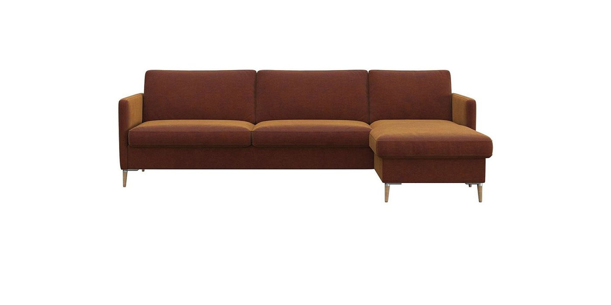 FLEXLUX Ecksofa Fiore in L-Form mit Kaltschaum und Füßen aus Alu und Eiche - Bild 1