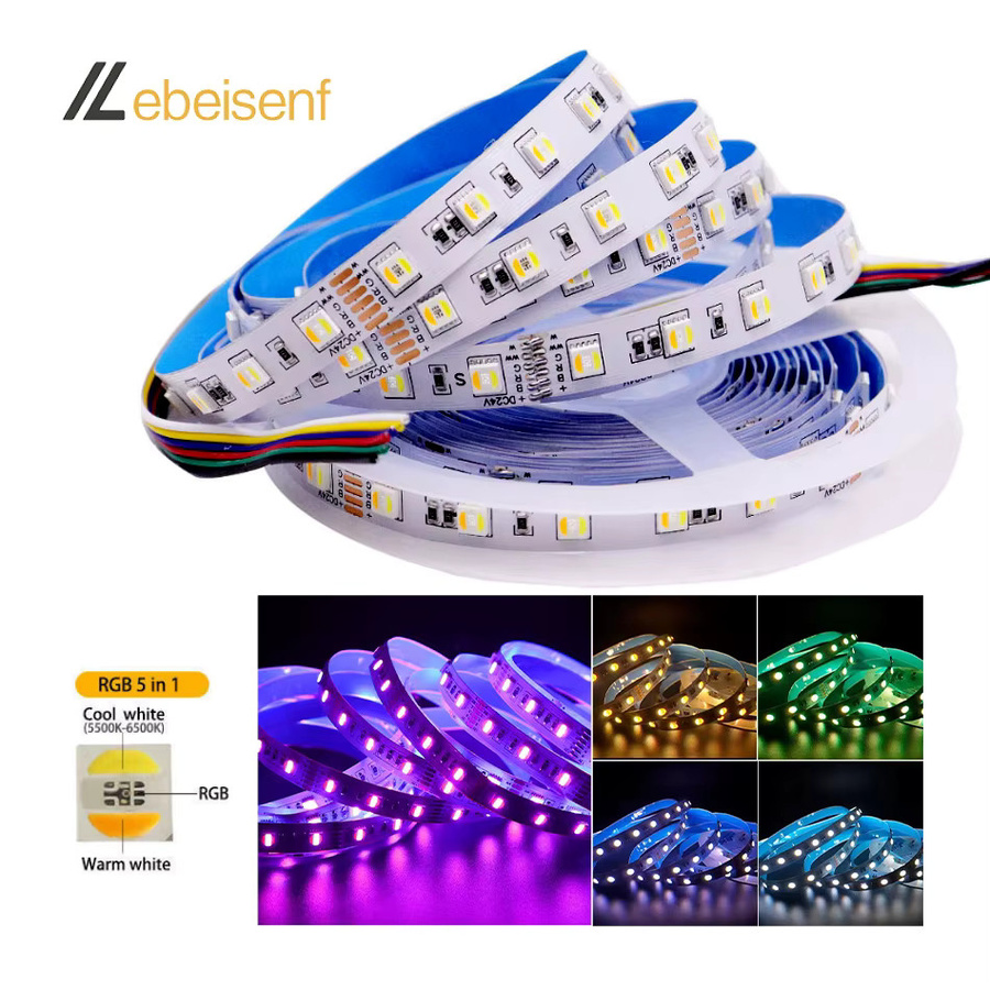 Lebeisenf 5-in-1 RGB CCT LED Lichtstreifen Multicolour mit SMD 5050 und 2835 für Innenbeleuchtung und Dekoration - Bild 3
