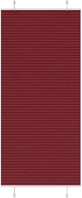 vidaXL Plissee Bordeauxrot, semi-transparent, Polyester, B: 95 cm, H: 200 cm - Bild 1