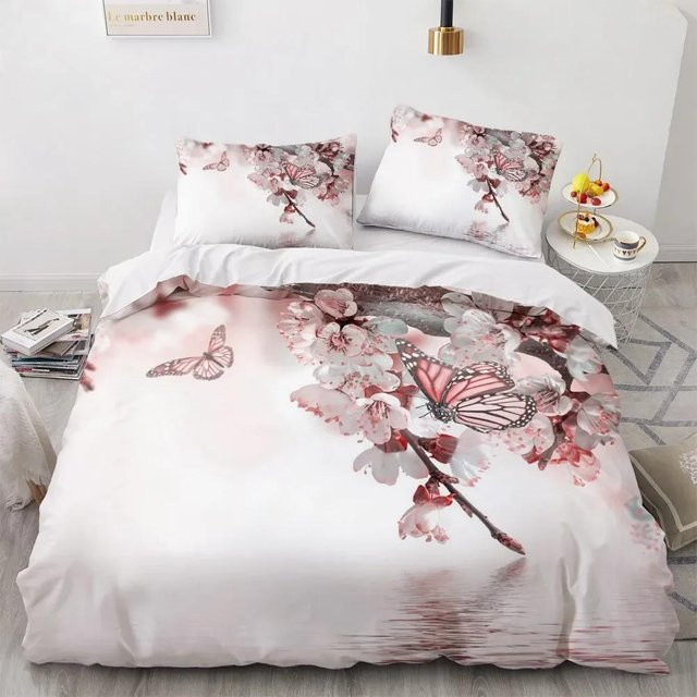 Binchi Outdoor Product Luxuriöses 3D-Bettwäscheset mit floralem Design, Weiß, B/H: 200 x 200 cm - Bild 1
