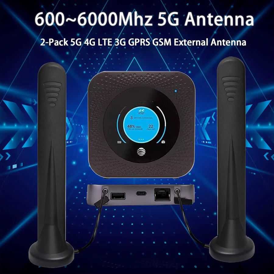 NOWEPOCH TS9 Magnetfußantenne für 5G 4G LTE GSM Router, 12 dBi, 600-6000 MHz, Schwarz, kompatibel mit Netgear AT&T Nighthawk M6 MR6110 Hotspots - Bild 4