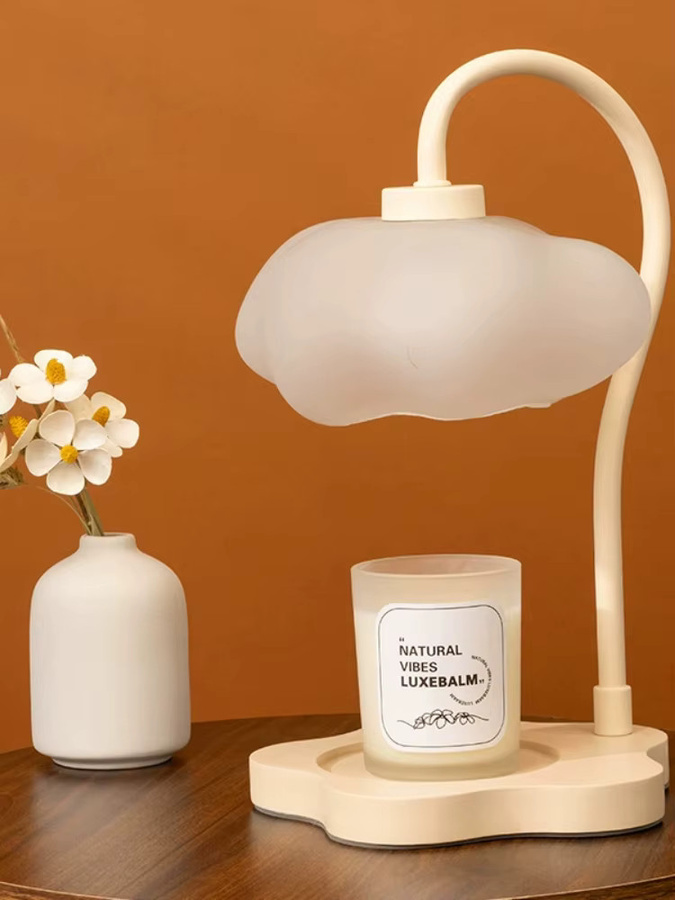 Claeted Wolkenförmige Wachsschmelzlampe mit Timer in Weiß, Elektrischer Kerzenwärmer und Aromatherapie-Nachtlicht für den Schreibtisch - Bild 3