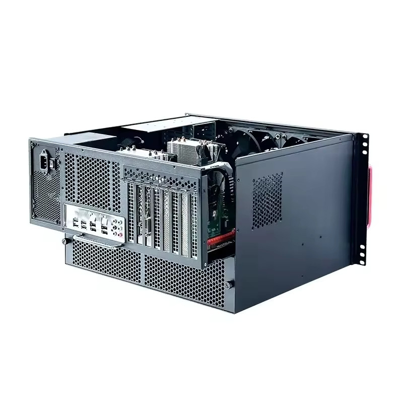 VBNM 6U Rackmount NAS-Gehäuse in Schwarz mit 12 Einschüben, EATX-Mainboard-Unterstützung, 8 PCIe-Steckplätzen und Unterstützung für 360mm Flüssigkühlung - Bild 2