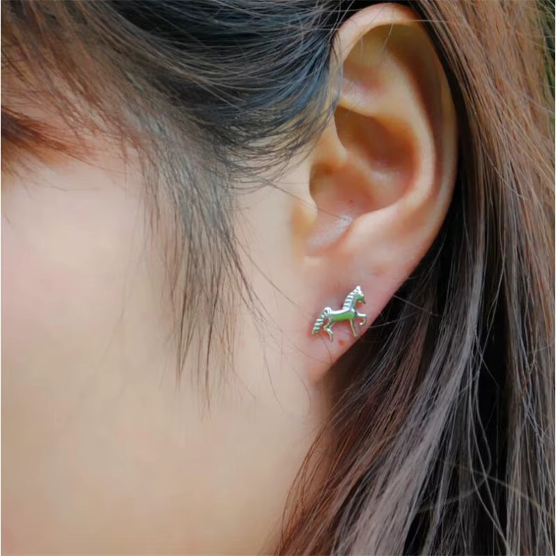 Ohrstecker GaGa-Duck, 925 Sterling Silber, Pony Pferd, Damen - Bild 4