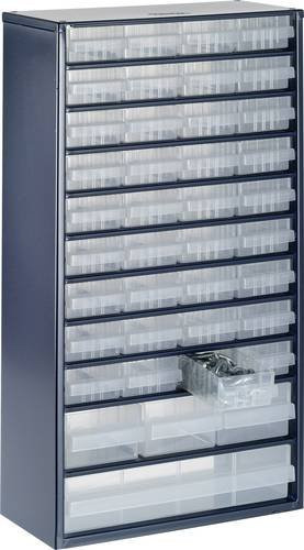 Raaco Kleinteilemagazin aus galvanisiertem Stahl mit 40 transparenten Kunststoffschubladen, B: 30,0 cm, T: 15,0 cm, H: 55,2 cm - Bild 1