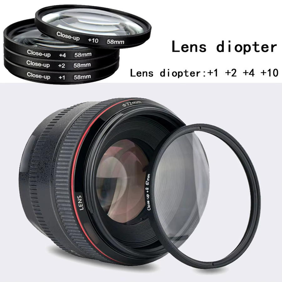 MYOBO Makro-Close-Up-Objektivfilter Set in Schwarz mit den Stufen +1, +2, +4 und +10 für DSLR-Spiegelreflexkameras in den Gewindegrößen 37 mm bis 82 mm - Bild 2
