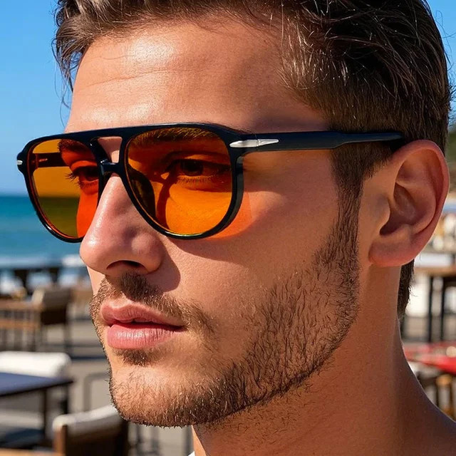 SO&EI Sonnenbrille Pilot, Vollrand, Blau Orange, Unisex - Bild 1