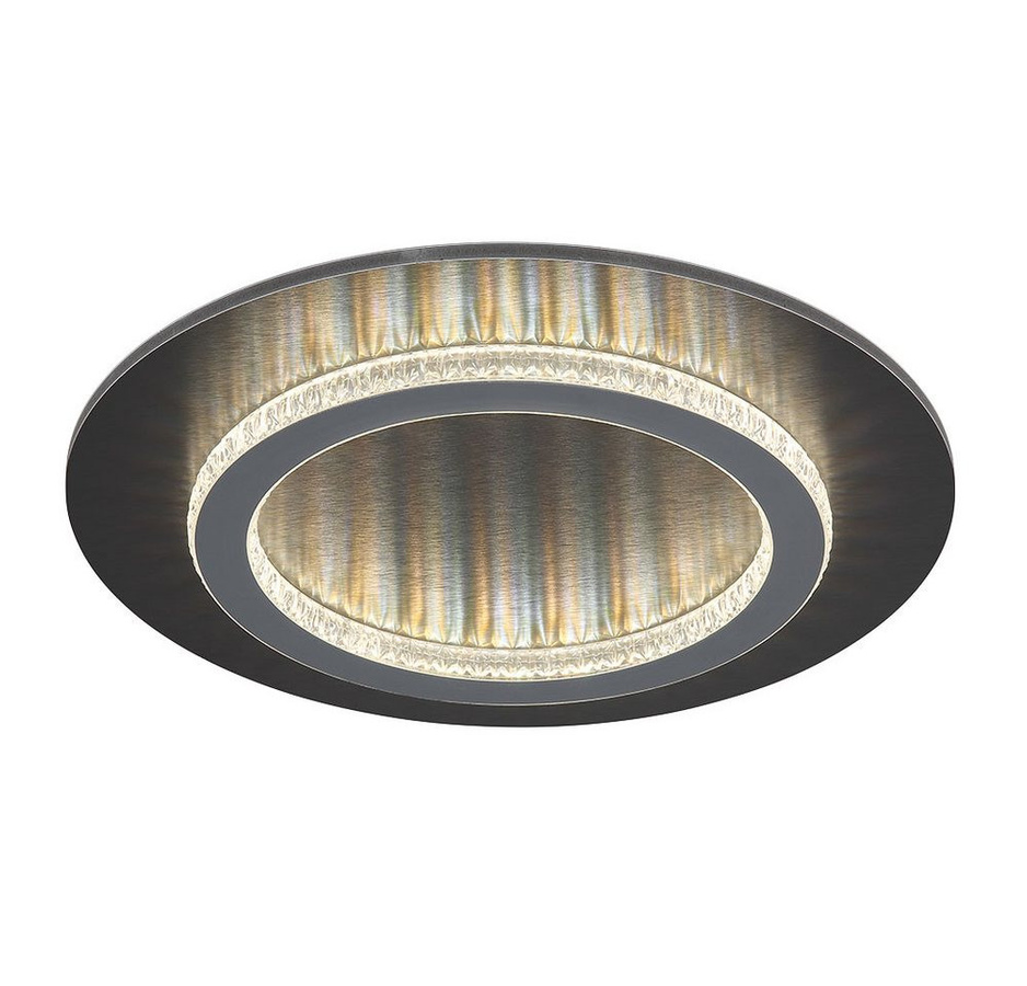 Globo Lighting LED Deckenleuchte mit Kristallen in Anthrazit und Schwarz, rund, mit Farbwechsel zwischen Kaltweiß, Warmweiß, Neutralweiß und Tageslichtweiß, H x B x T: 5,5 x 35 cm - Bild 1