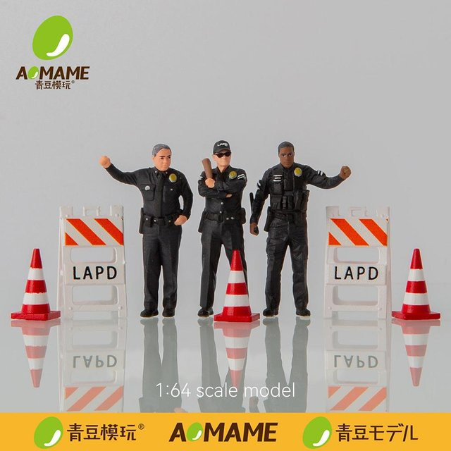 Linyi toy car Vor 1/64 Lapd Polizei Set, Harzfiguren, Miniaturmodellbausatz, ab 14 Jahren - Bild 1