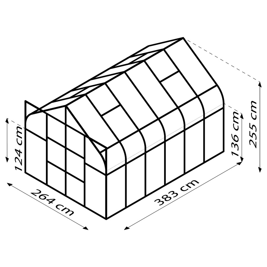 Vitavia Gewächshaus Diana 9900 in Schwarz mit 3 mm ESG-Glas und 9,9 m² Fläche - Bild 3
