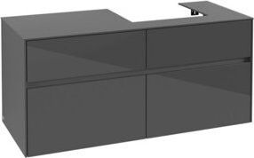 V&B Waschtischunterschrank Collaro in Glossy Grey mit Waschbeckenanschluss rechts, B/T/H: 120 x 54,8 x 50 cm - Bild 1