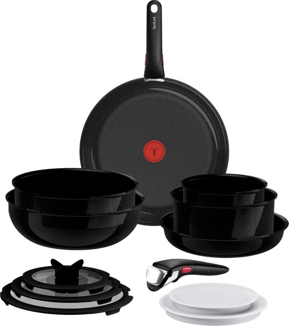 Tefal Ingenio Excellence Ceram Fusion Core Induktion Topf- und Pfannenset, 13-teilig, Schwarz, Keramik und Aluminium - Bild 1