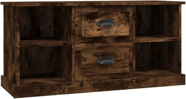 vidaXL TV-Schrank aus Holzwerkstoff in Räuchereiche, Braun, B: 99,5 cm, T: 35,5 cm, H: 48 cm - Bild 1