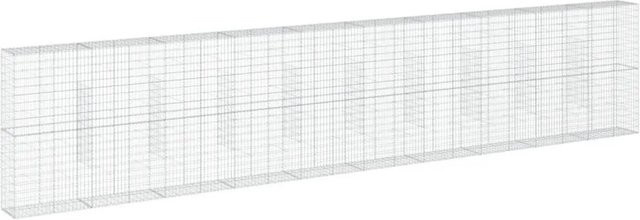 vidaXL Gabione mit Deckel aus verzinktem Eisen in Silber, B/T/H: 1000 x 50 x 200 cm - Bild 1