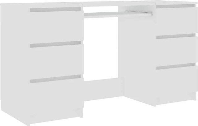 vidaXL Schreibtisch aus Holzwerkstoff in Weiß, B/T/H: 140 x 50 x 77 cm - Bild 1