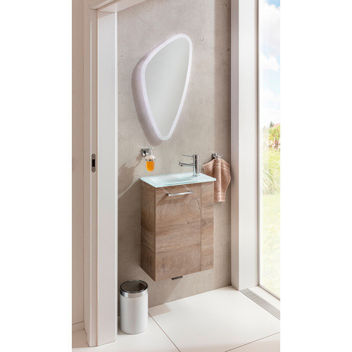 Fackelmann Waschbeckenunterschrank SBC Gäste Bad, Eiche Natur Braun, B/H/T: 44 x 60 x 24,3 cm - Bild 2