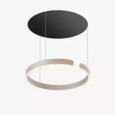 Occhio Mito Sospeso 60 LED Pendelleuchte mit Air Technologie, Kopf gold matt und Baldachin schwarz matt - Bild 1