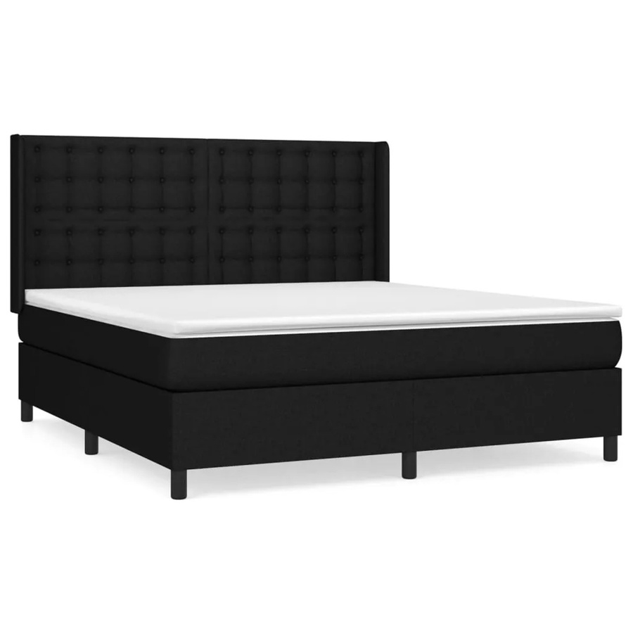 vidaXL Boxspringbett mit Matratze Hybrid-Design in Schwarz und Weiß, B/T/H: 180 x 200 x 183 cm - Bild 2