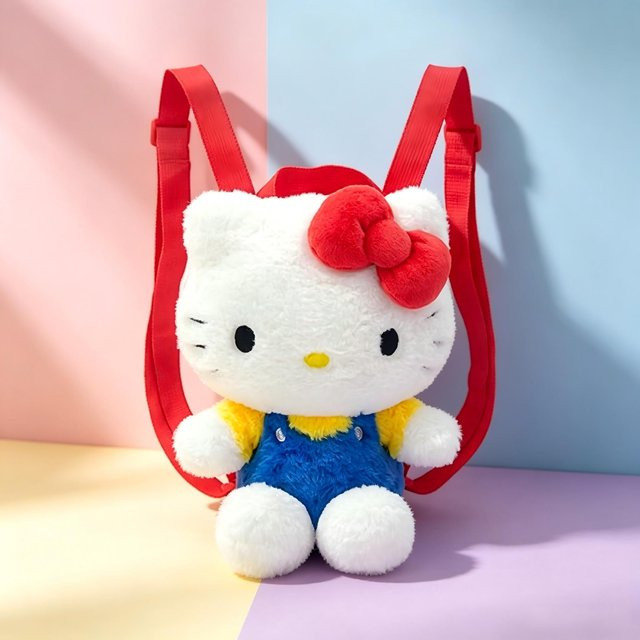 Sanrio Hello Kitty Plüsch Rucksack, Plüsch Umhängetasche, ab 14 Jahren - Bild 1
