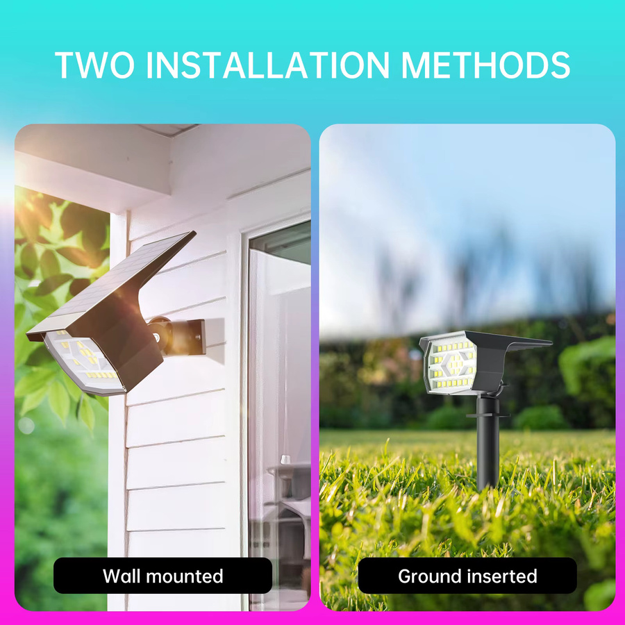 Swiatla Solar LED Floodlight RGB mit 29 LEDs, 7 Farbwechsel, Schwarz, IP67 wasserdicht für Garten und Terrasse - Bild 6